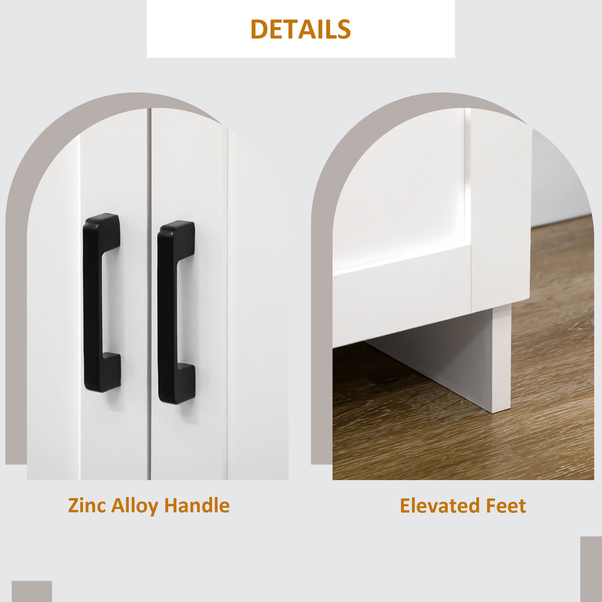 35" Modern Sideboard Cabinet with 3 Doors