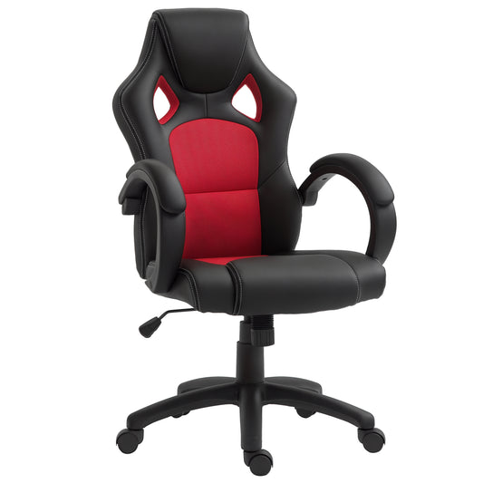 HOMCOM Ergonomic Racing Gaming Chair High Back Swivel Office Desk Red