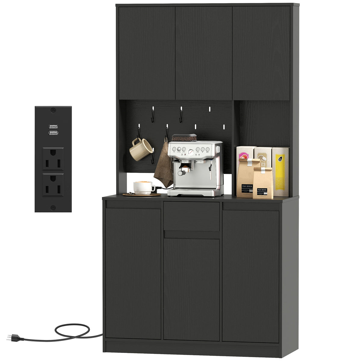 Pantry Cabinet with Charging Station – 38"W x 71"H