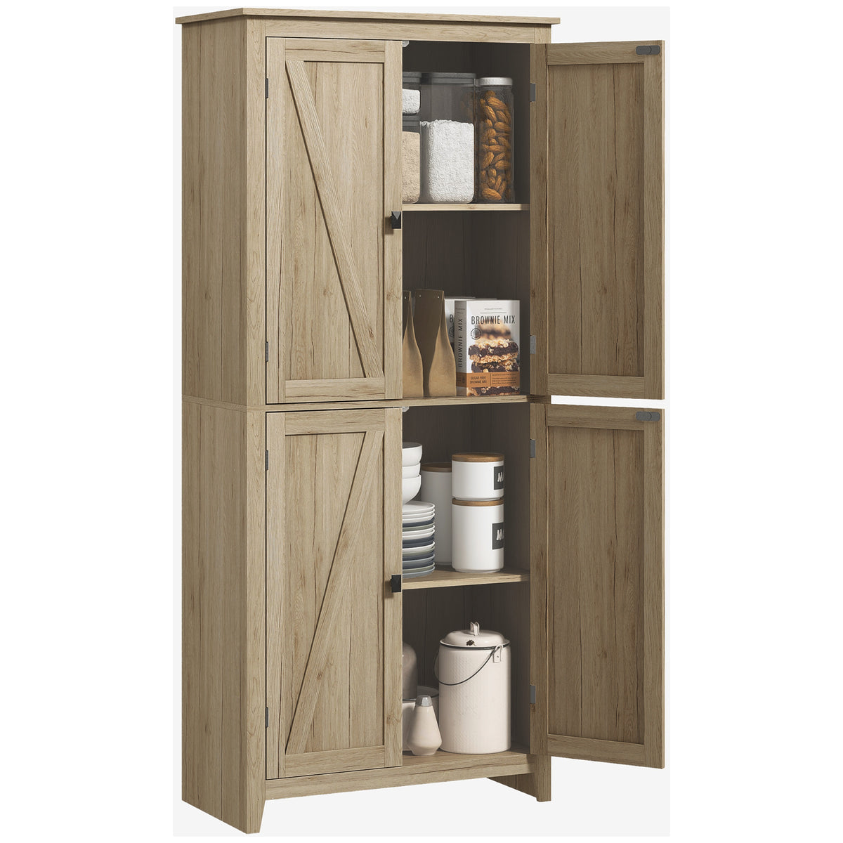Kitchen Pantry Cabinet with Doors and Shelves – 32"W x 72"H