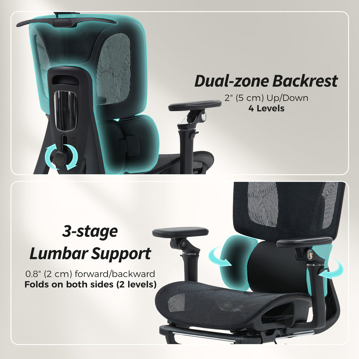 Ergonomic Office Chair, Mesh Computer Chair with High Back, Lumbar Support, Black