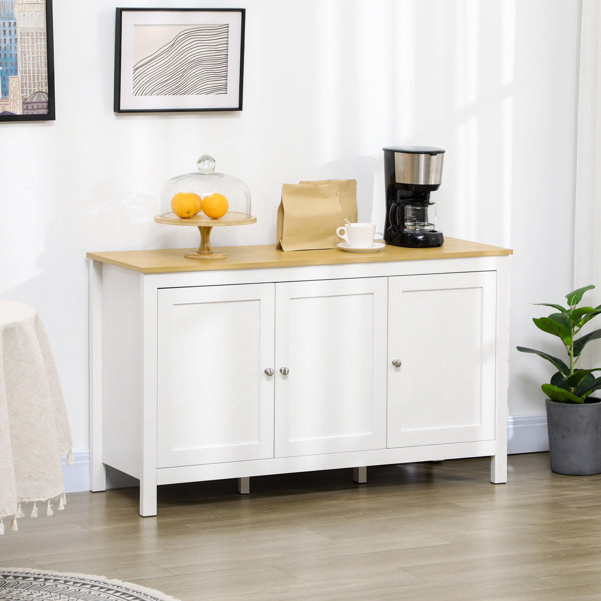 Buffet Cabinet with Doors and Adjustable Shelves – 47"W x 28"H