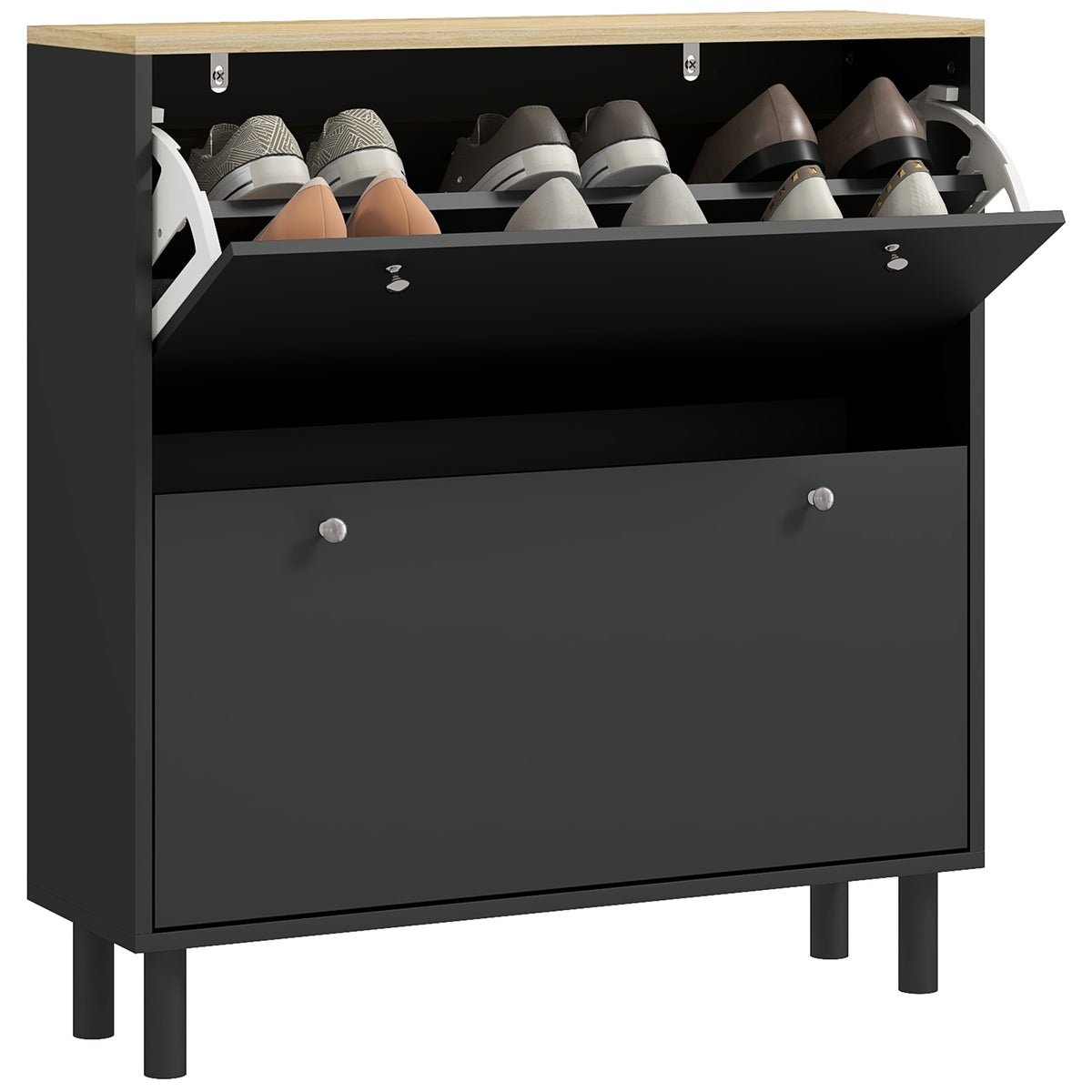 Shoe Cabinet with 2 Drawers and Adjustable Shelves – 32"W x 34"H