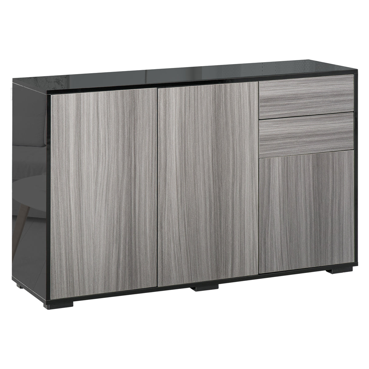 Modern Coffee Bar with Push-Open Design and 2 Drawers – 46"W x 29"H