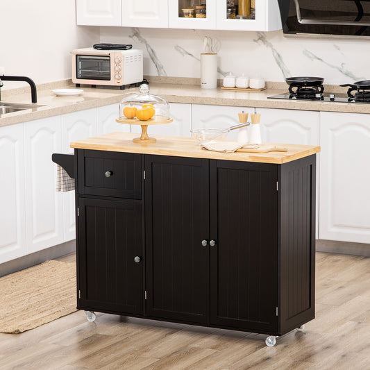 Rolling Kitchen Island with Storage – 53"W x 37"H