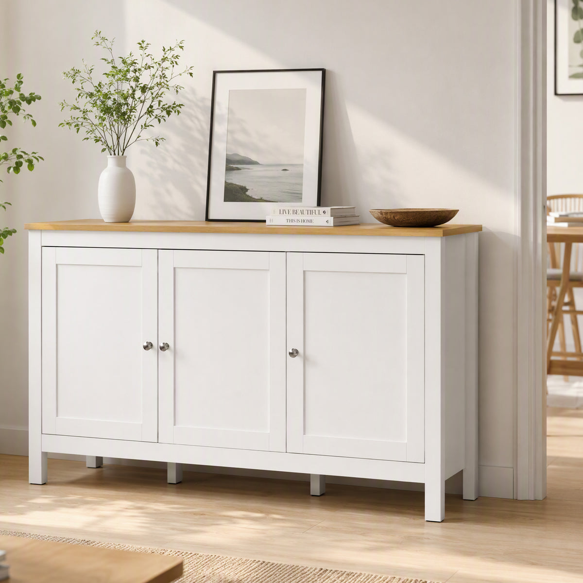 Buffet Cabinet with Doors and Adjustable Shelves – 47"W x 28"H