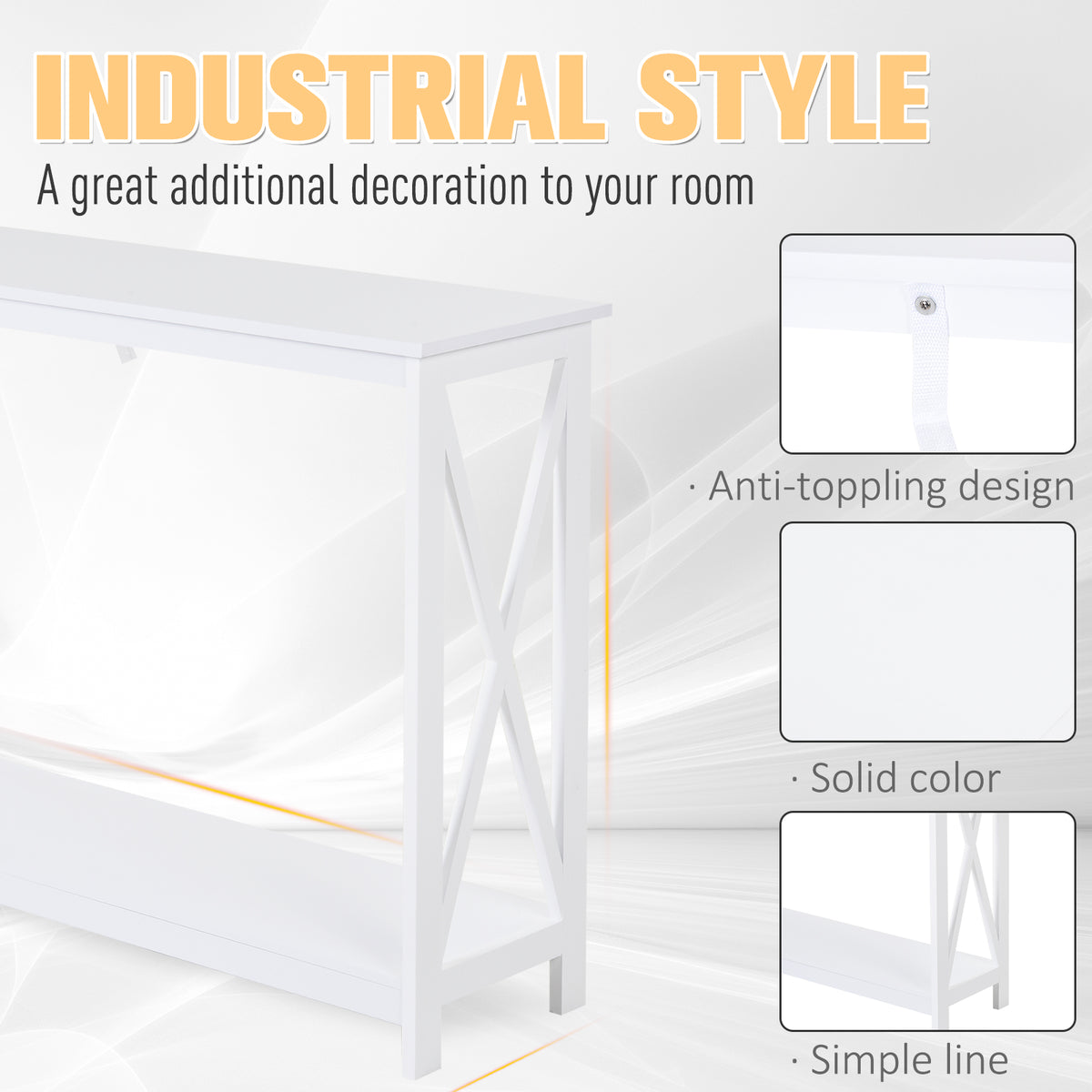 40" 2-Tier X-Design Console Table