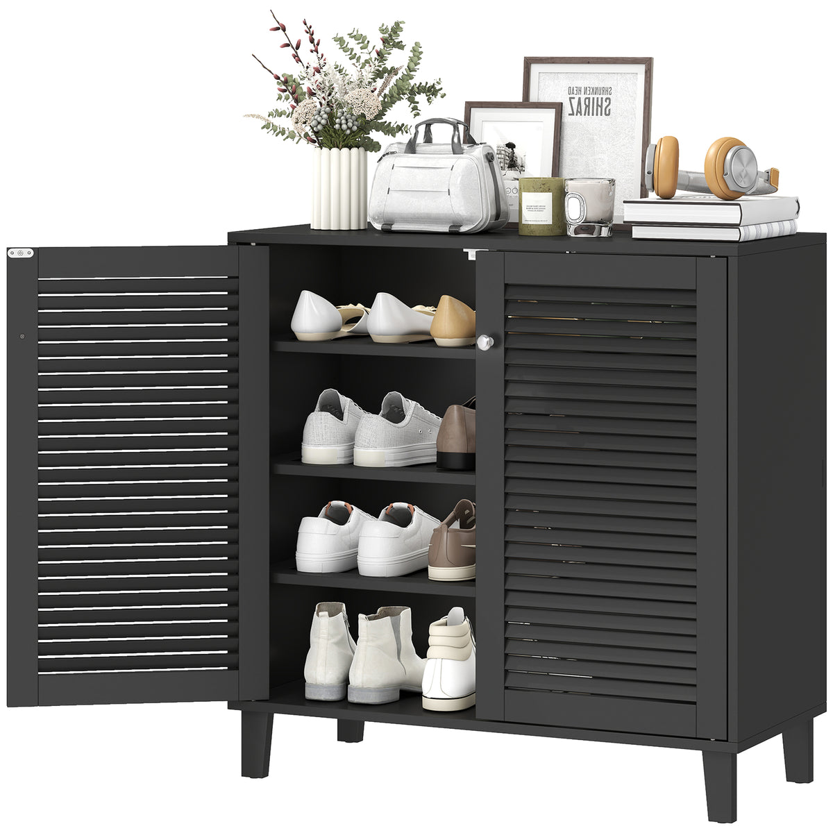 Shoe Cabinet with Adjustable Shelves – 31"W x 31"H