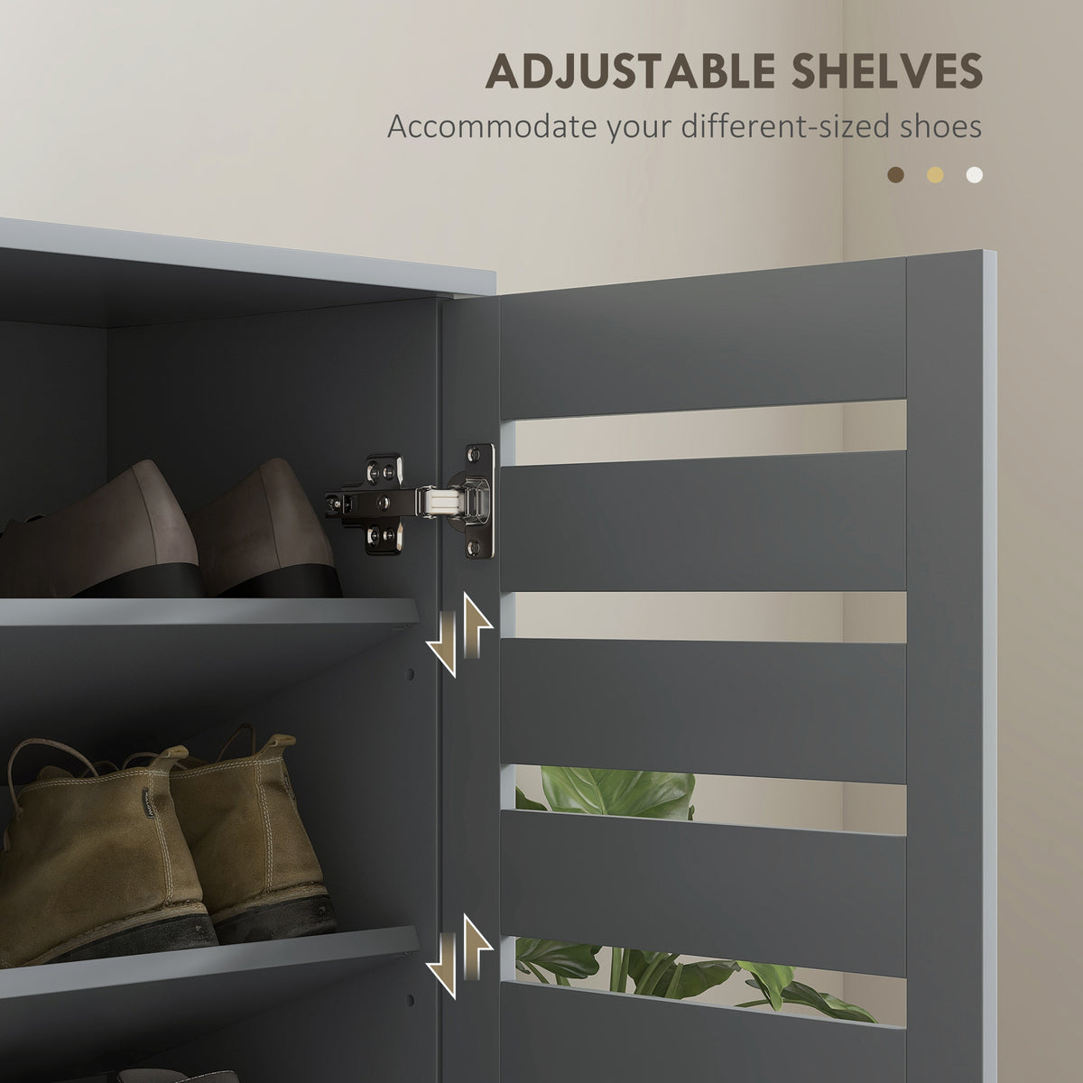 Shoe Cabinet with 2 Slatted Doors – 30"W x 39"H