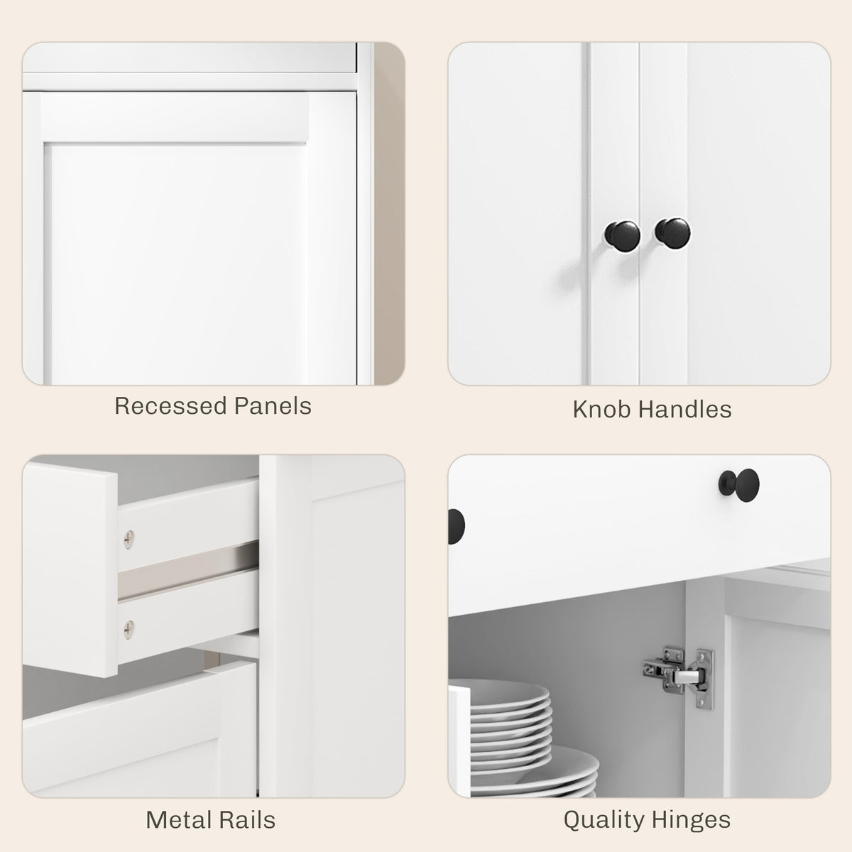 Buffet Cabinet with Storage Drawers – 55"W x 34"H
