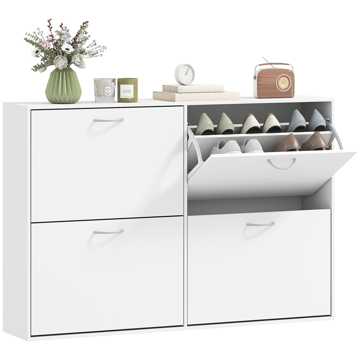 Flip-Down Multi Shoe Cabinet – 47"W x 32"H