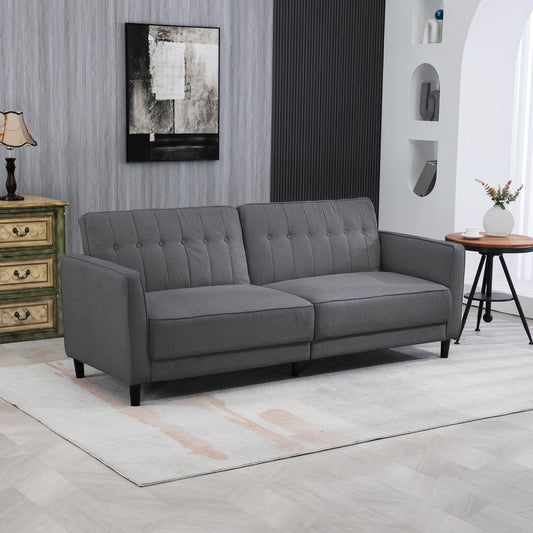 Button-Tufted Convertible Sofa Bed with Adjustable Back