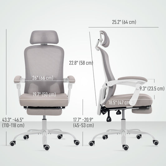 Ergonomic Mesh Reclining Office Chair with Adjustable Lumbar Support & Headrest
