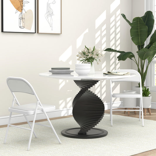 HOMCOM 2-Pack White PU Leather Padded Folding Chairs with Open Back