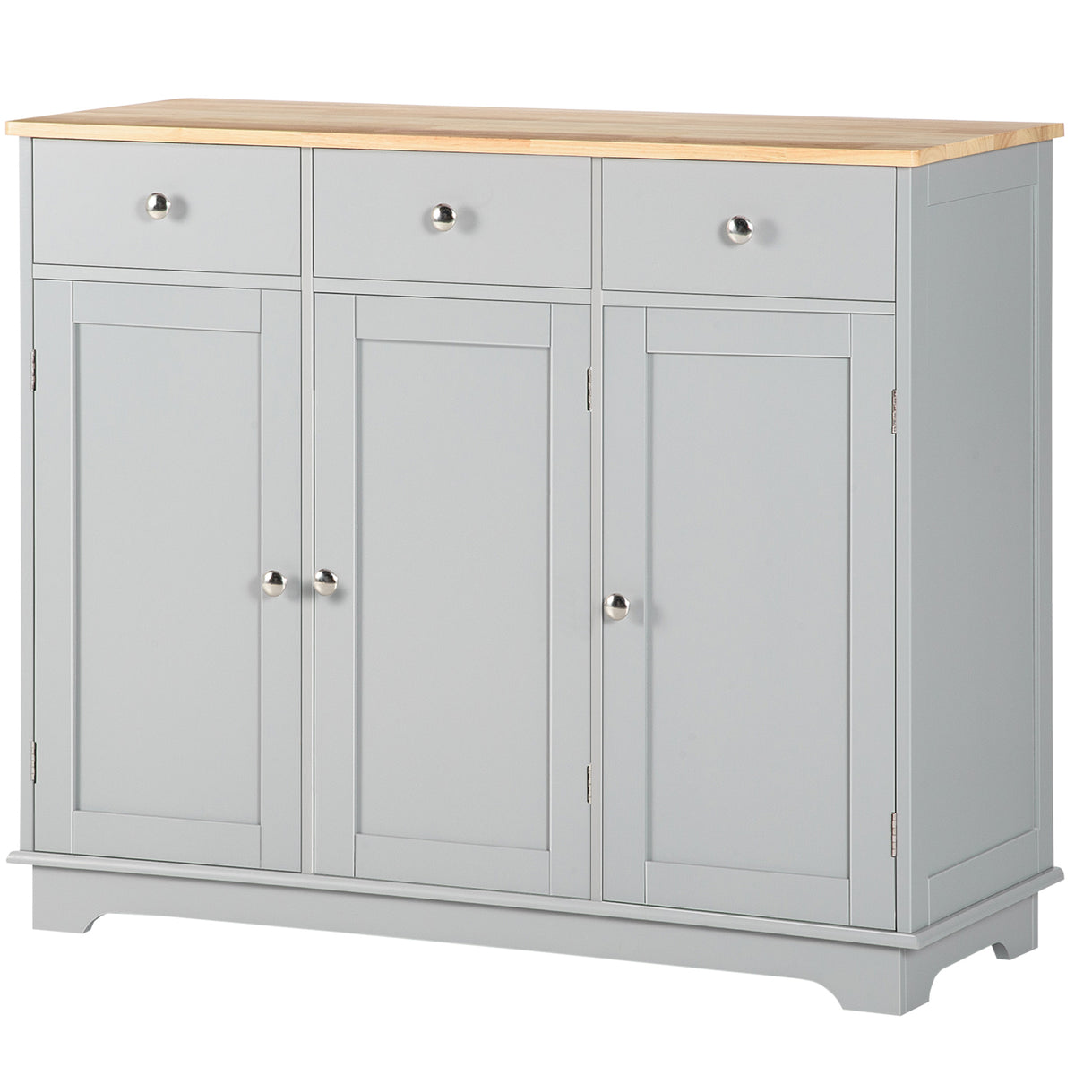 Buffet Cabinet with Storage Cabinets – 40"W x 34"H, Grey