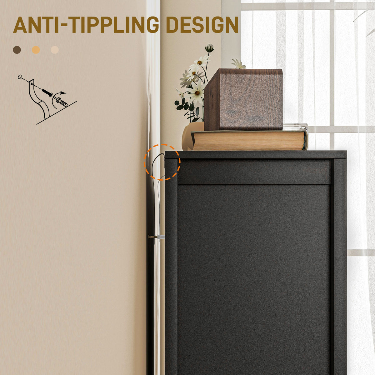 Kitchen Storage Cabinet with Barn Door and Adjustable Shelves – 32"W x 34"H
