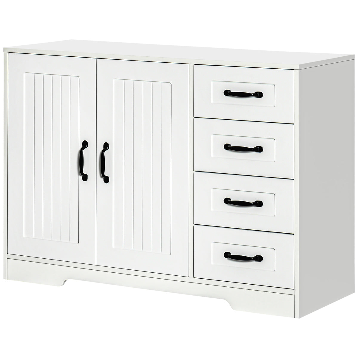 Sideboard Buffet Cabinet with 4 Drawers and Beadboard Doors – 41"W x 30"H