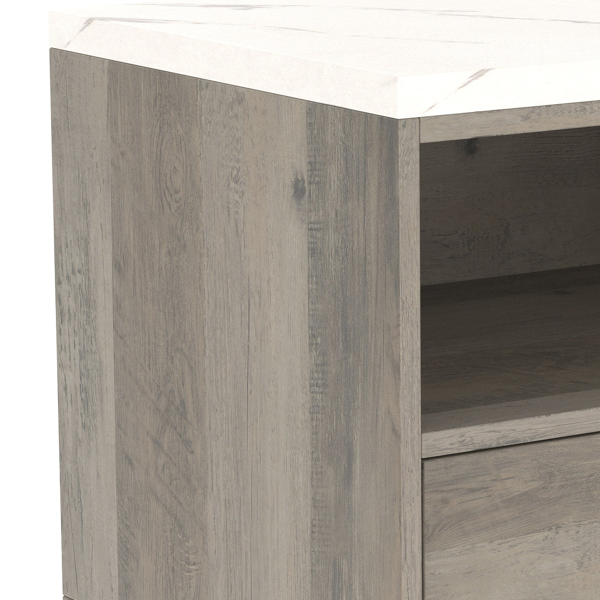 Floating Nightstands with Marble-Effect Top, Set of 2 – 11"W x 10"H
