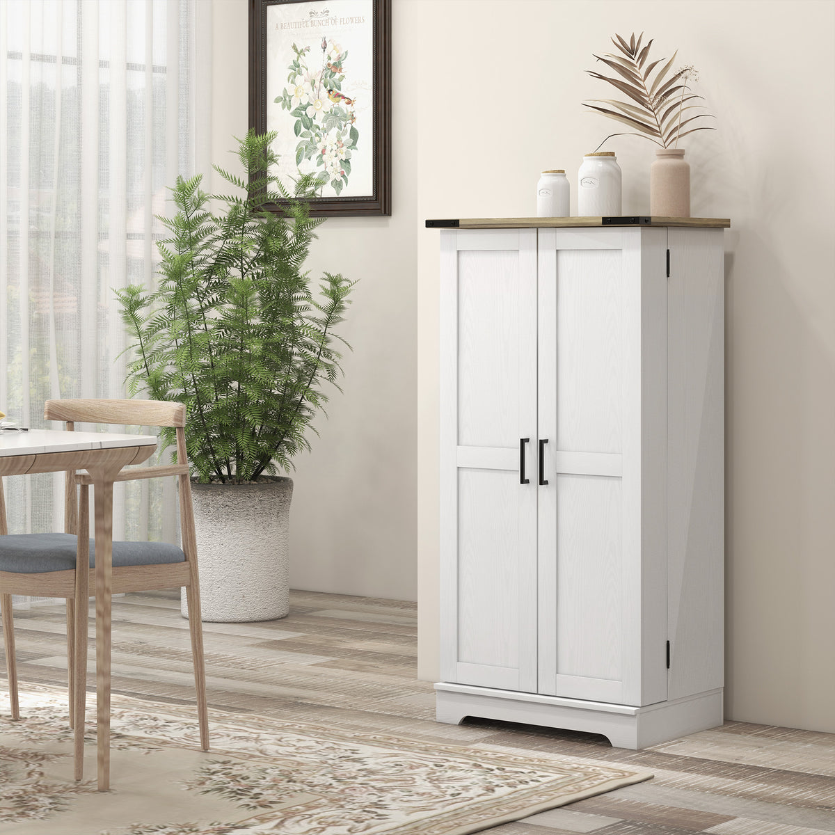 Kitchen Pantry Cabinet with Doors and Adjustable Shelves – 24"W x 47"H