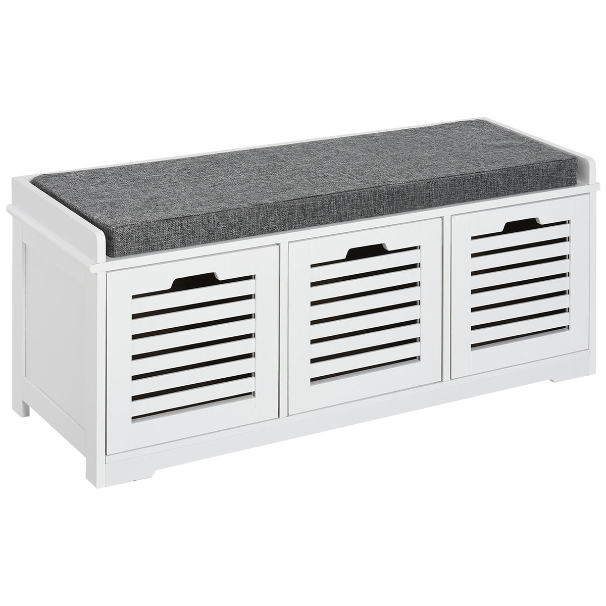 Upholstered Shoe Storage Bench with Padded Cushion – 43"W x 17"H
