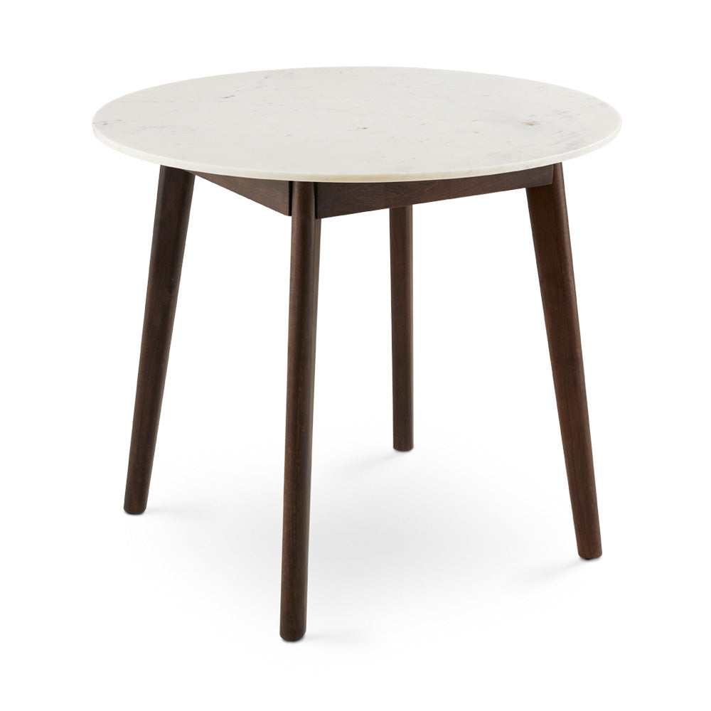 Round Marble-Top Dining Set, Wood Legs