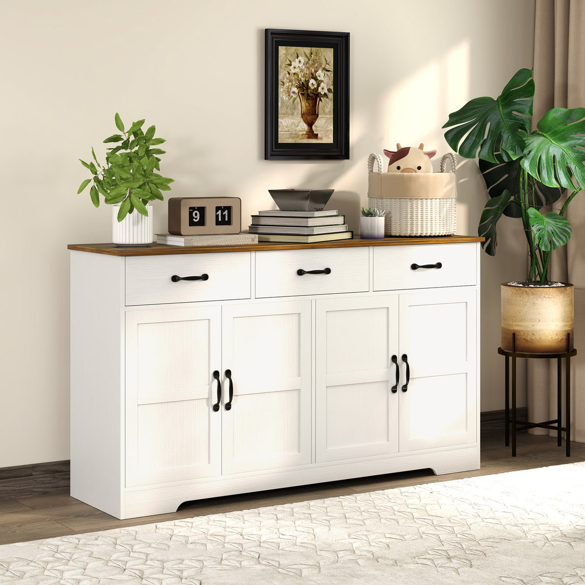 Sideboard Buffet Cabinet with Storage – 55"W x 32"H
