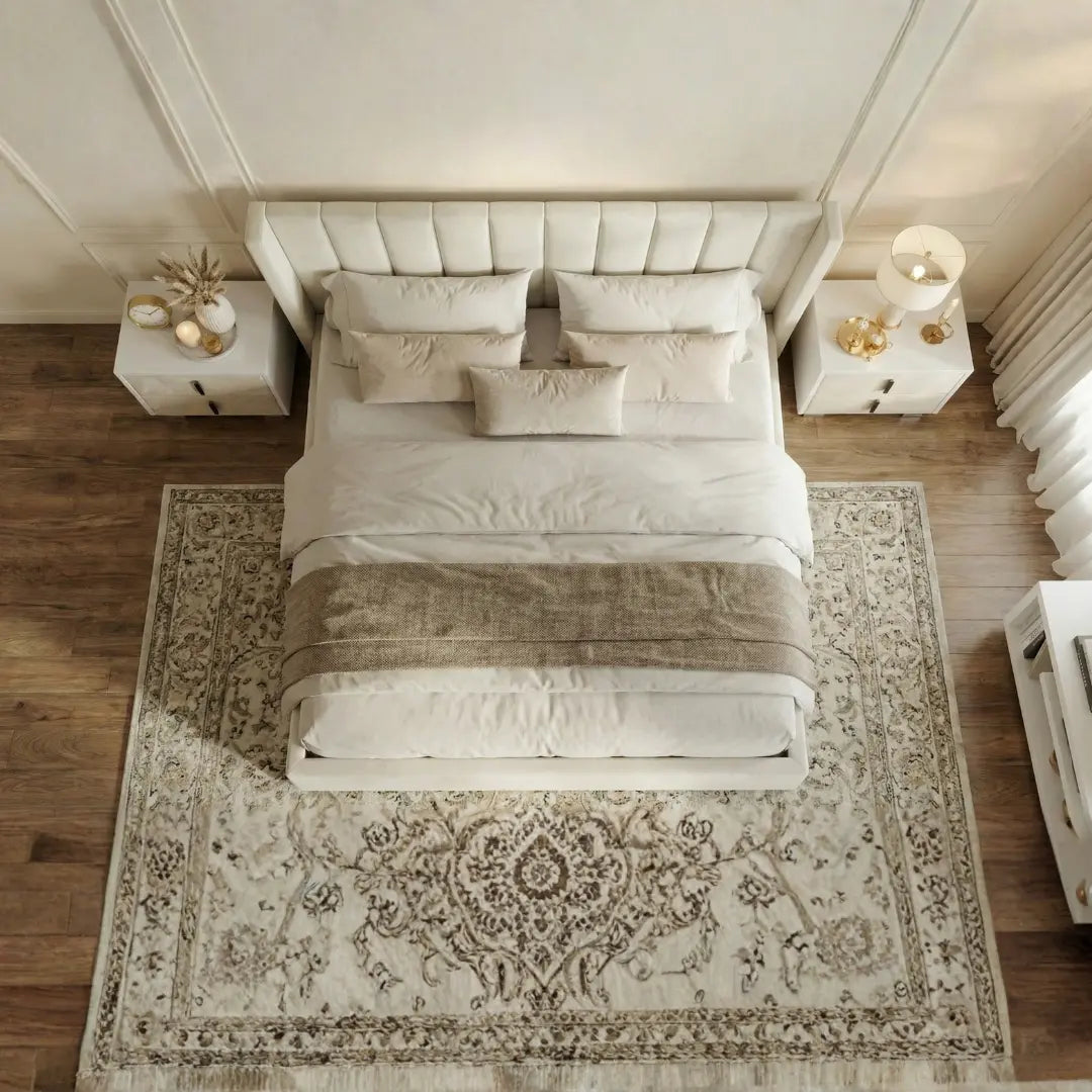 Oliver Hydraulic Lift-Up Storage Bed – Ivory