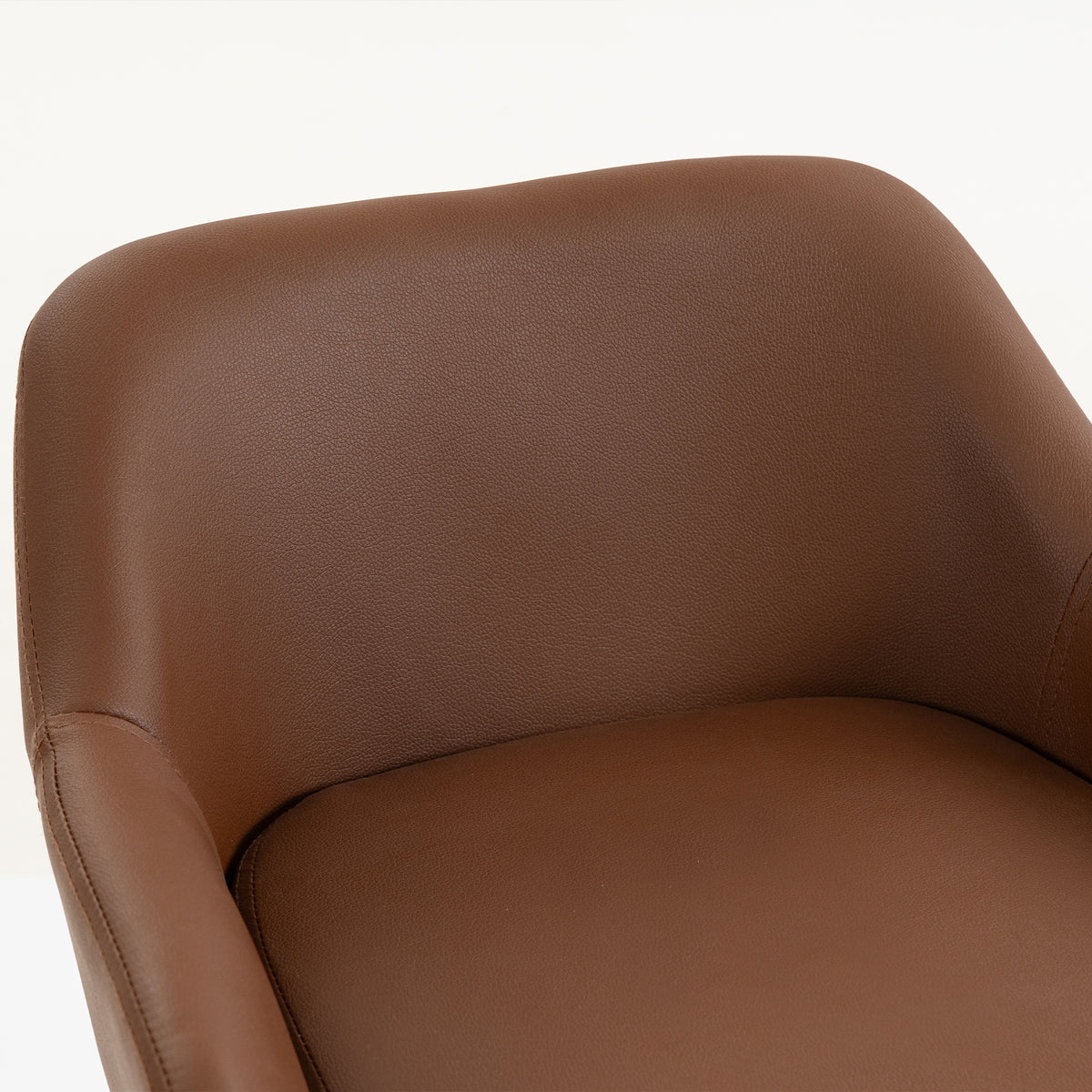 PU Leather Swivel Counter Stools with Arms and Backrest, Adjustable, Set of 2, Brown