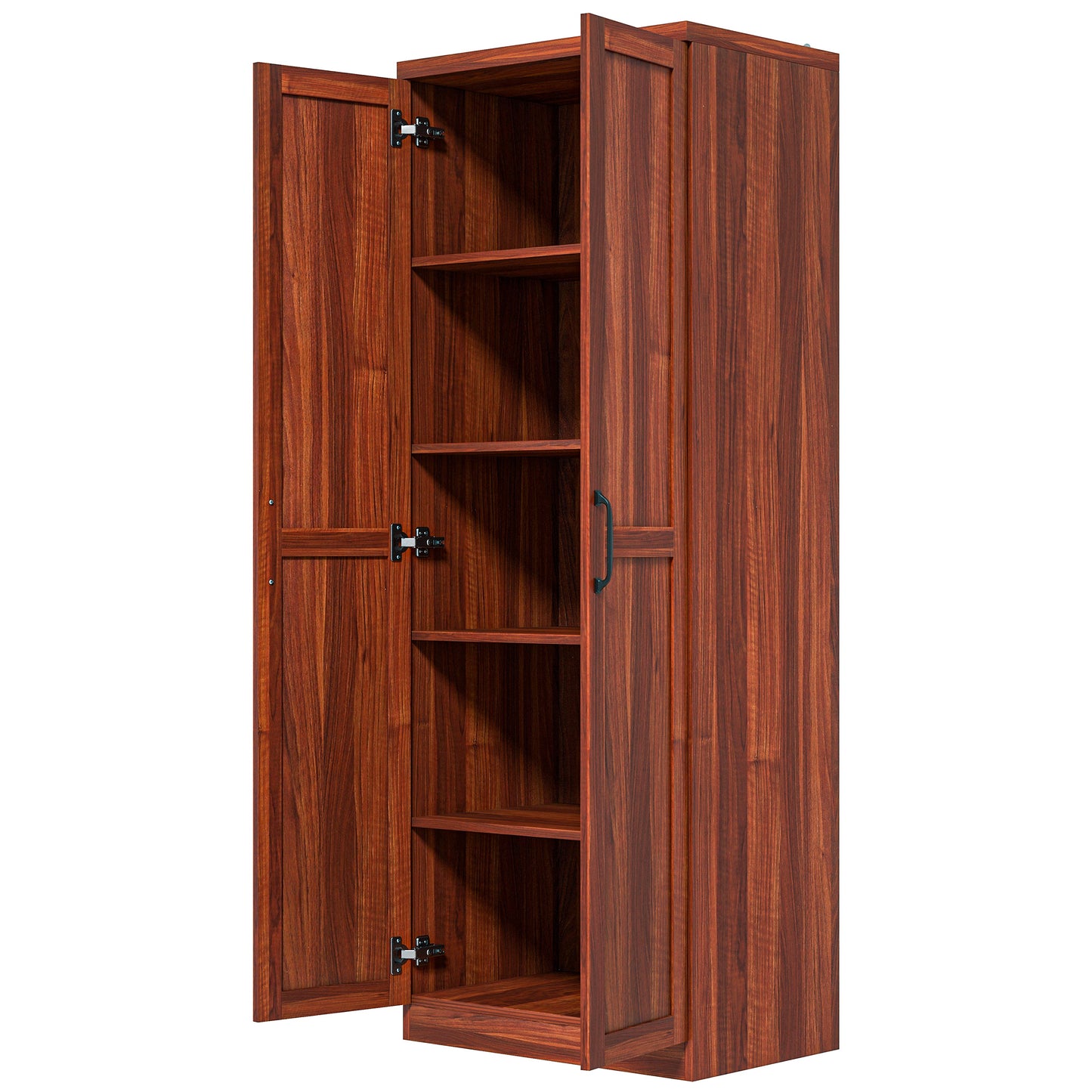 HOMCOM 63" 5-Tier Kitchen Pantry Cabinet Dark Brown