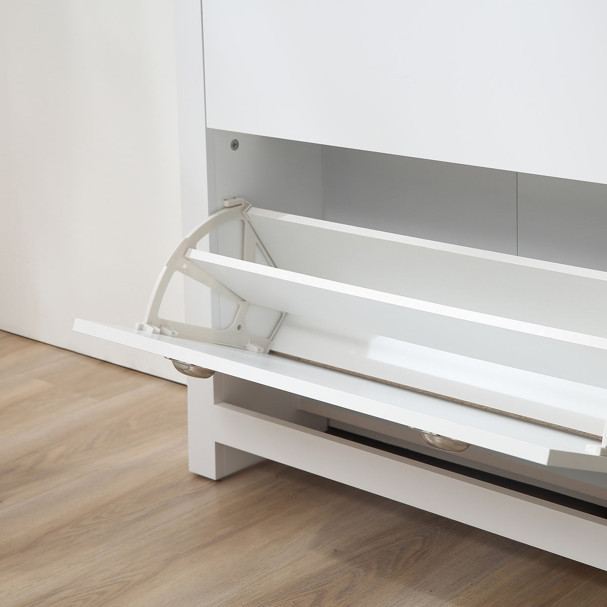 Modern Shoe Cabinet with 2 Flip Drawers – 31"W x 36"H