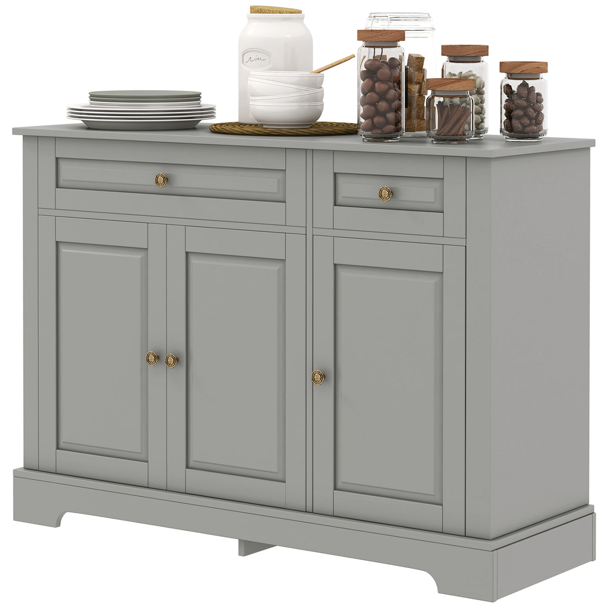 Buffet Cabinet with 2 Drawers and Adjustable Shelves – 45"W x 32"H