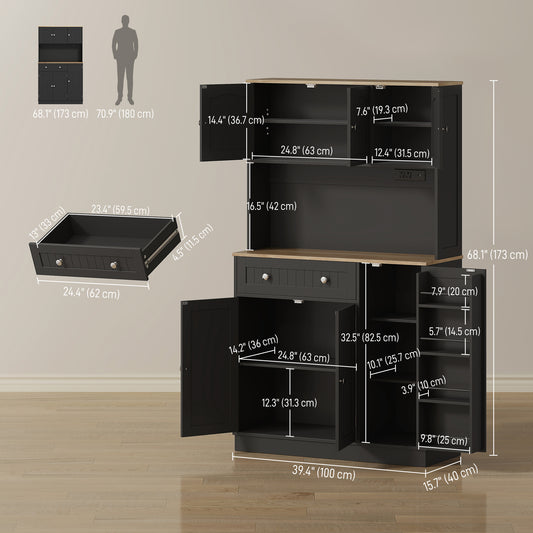 Pantry Cabinet with Charging Station – 39"W x 68"H