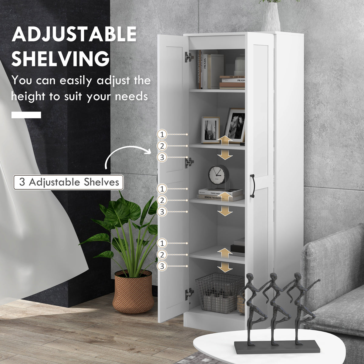 Tall Pantry Cabinet with Adjustable Shelves – 24"W x 69"H