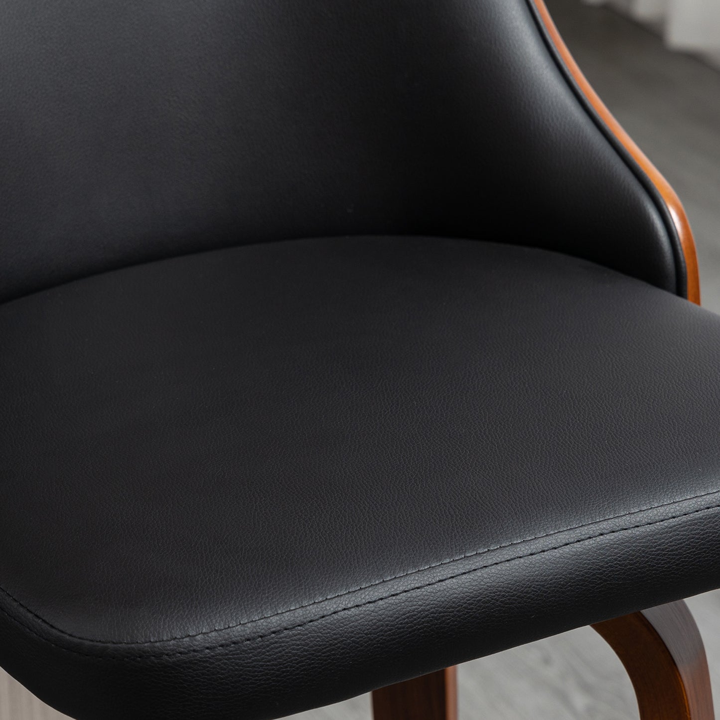 HOMCOM Bar Stools Set of 2 Black PU Leather