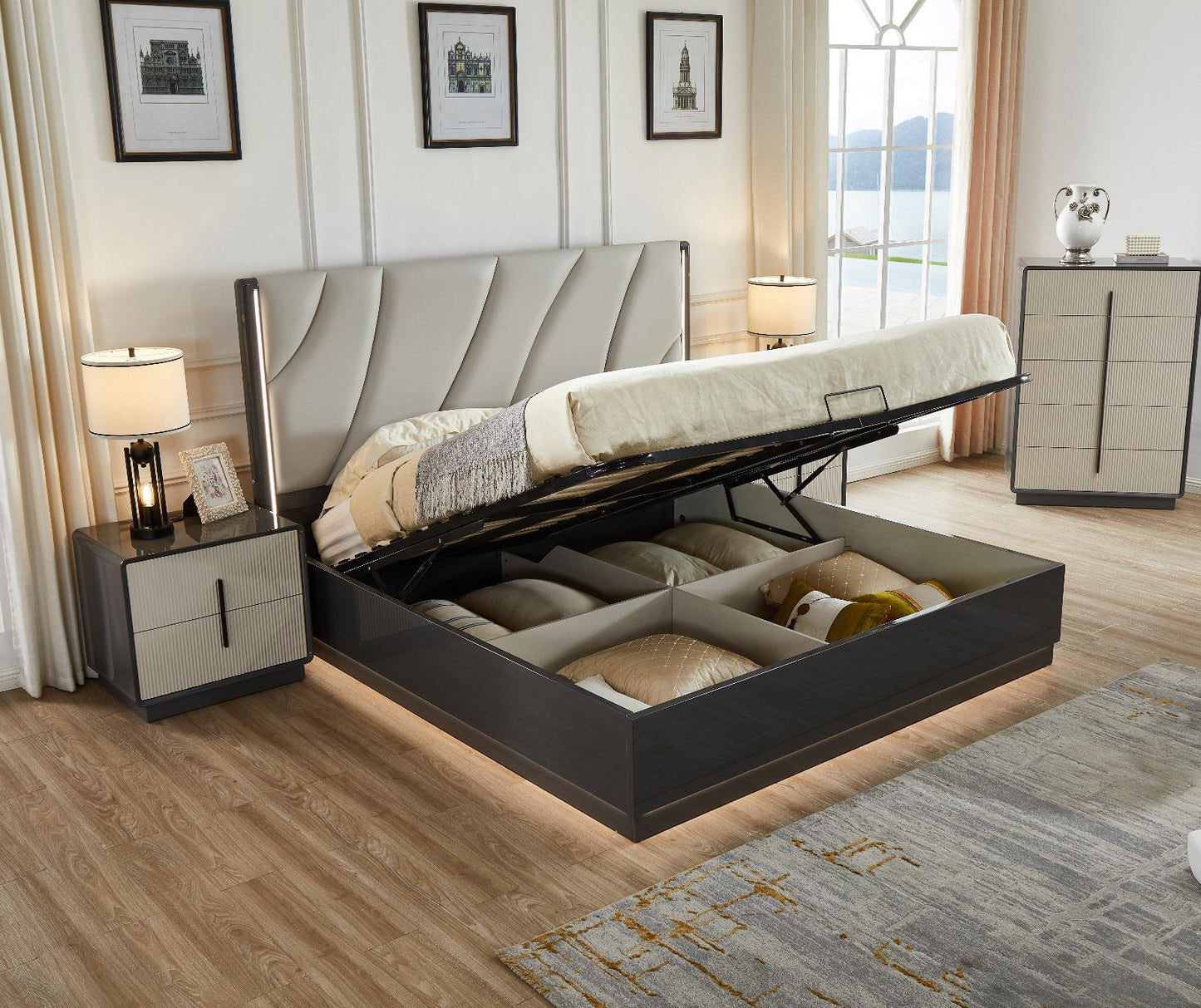 Wendy Modern Lift-Top Bedroom Set