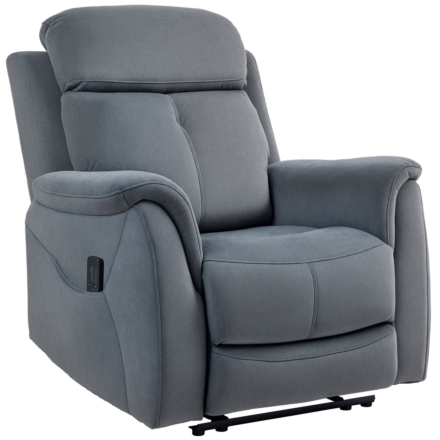 HOMCOM Dark Grey Manual Recliner Chair, Vibration Massage, Side Pockets