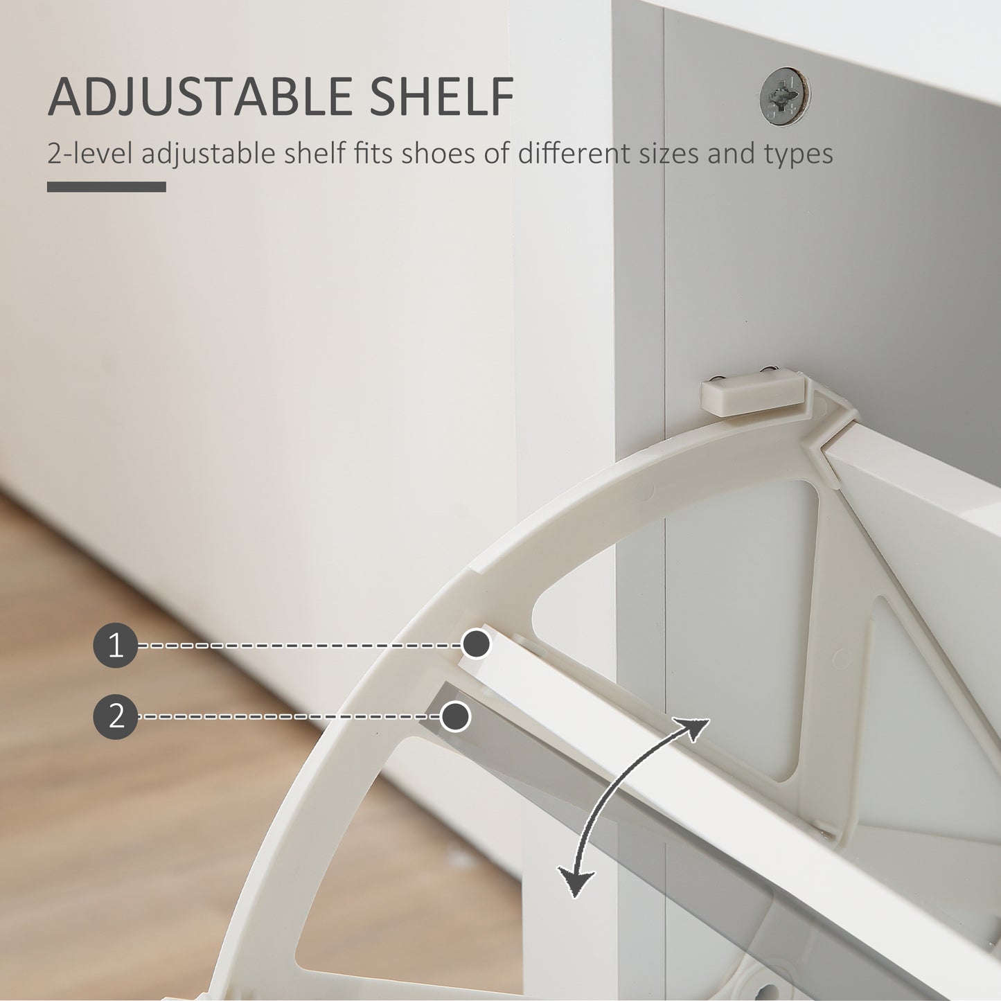 Modern Entryway Shoe Cabinet with 2 Flip Drawers, Adjustable Shelves, 12-Pair Storage