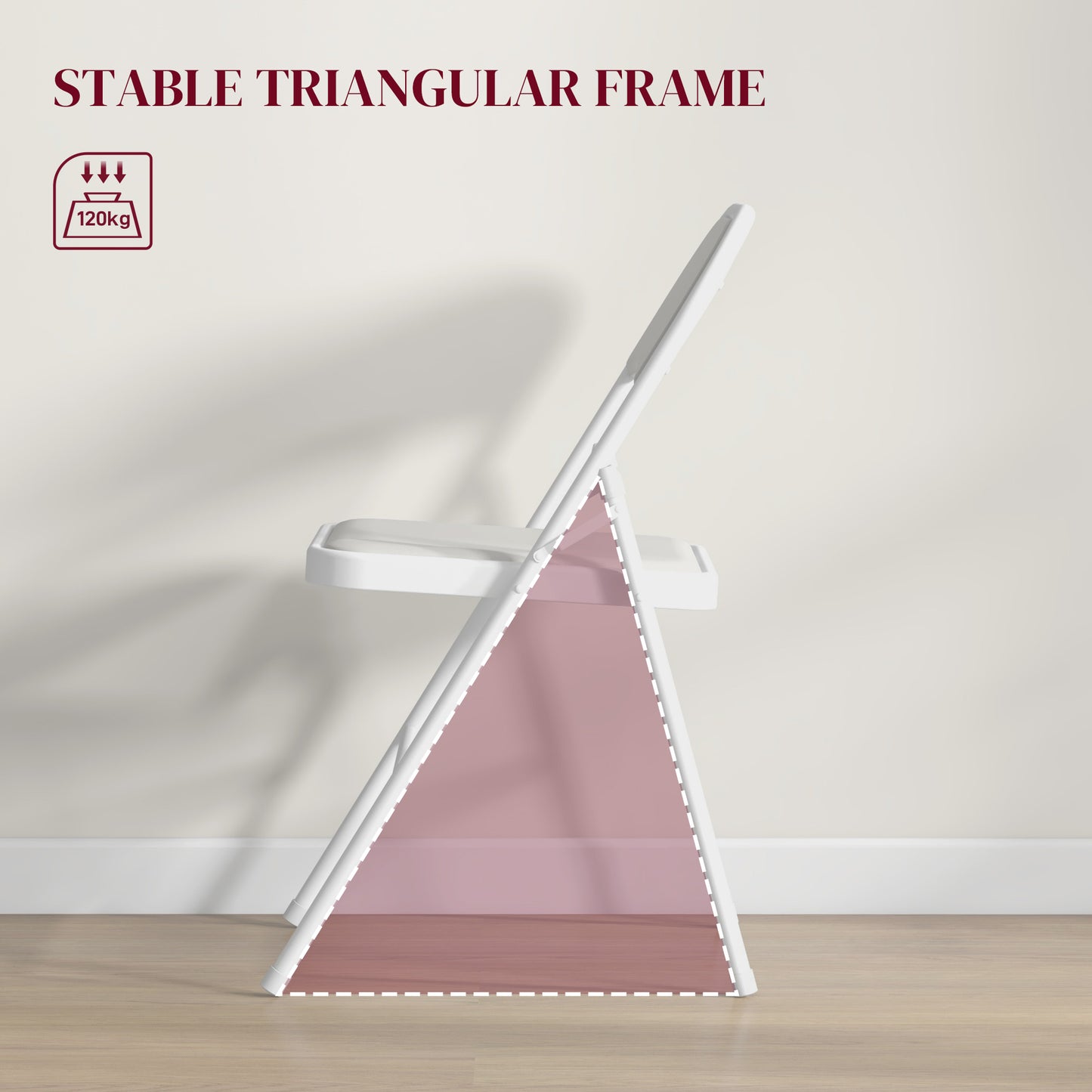 HOMCOM 2-Pack White PU Leather Padded Folding Chairs with Open Back