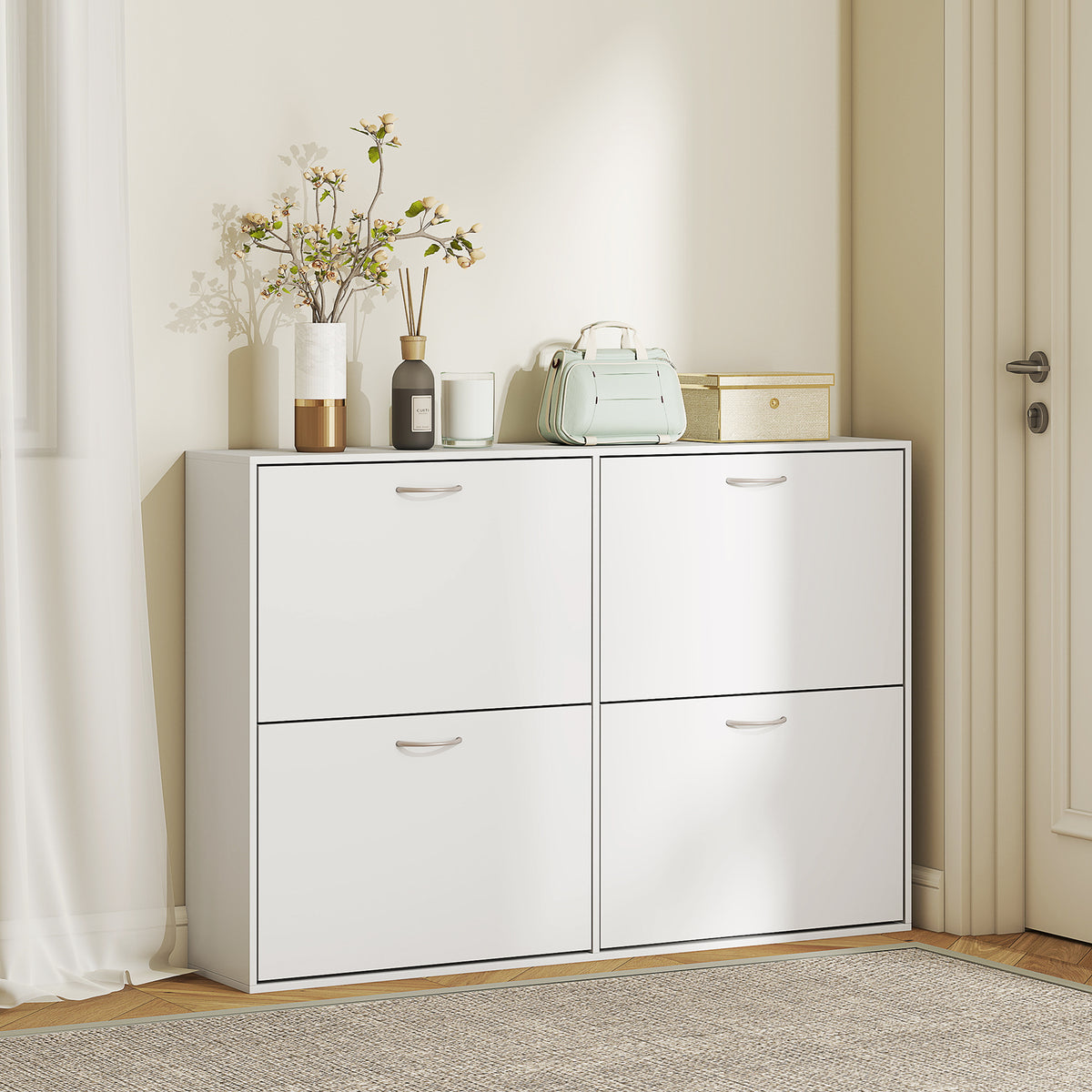 Flip-Down Multi Shoe Cabinet – 47"W x 32"H