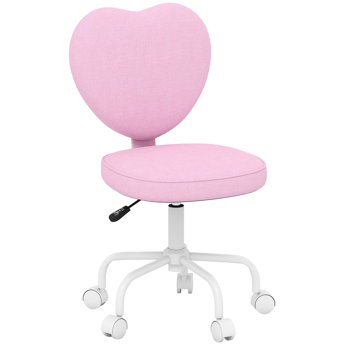 Heart Love Shaped Back Design Office Chair with Adjustable Height, Pink