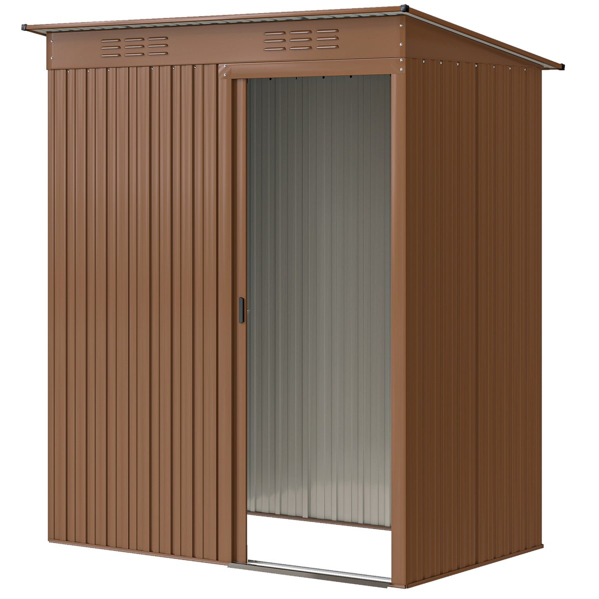 5.2' x 3.5' Outdoor Storage Shed, Easy to Assemble Metal Garden Shed, for Backyard, Lawn, Patio – Brown