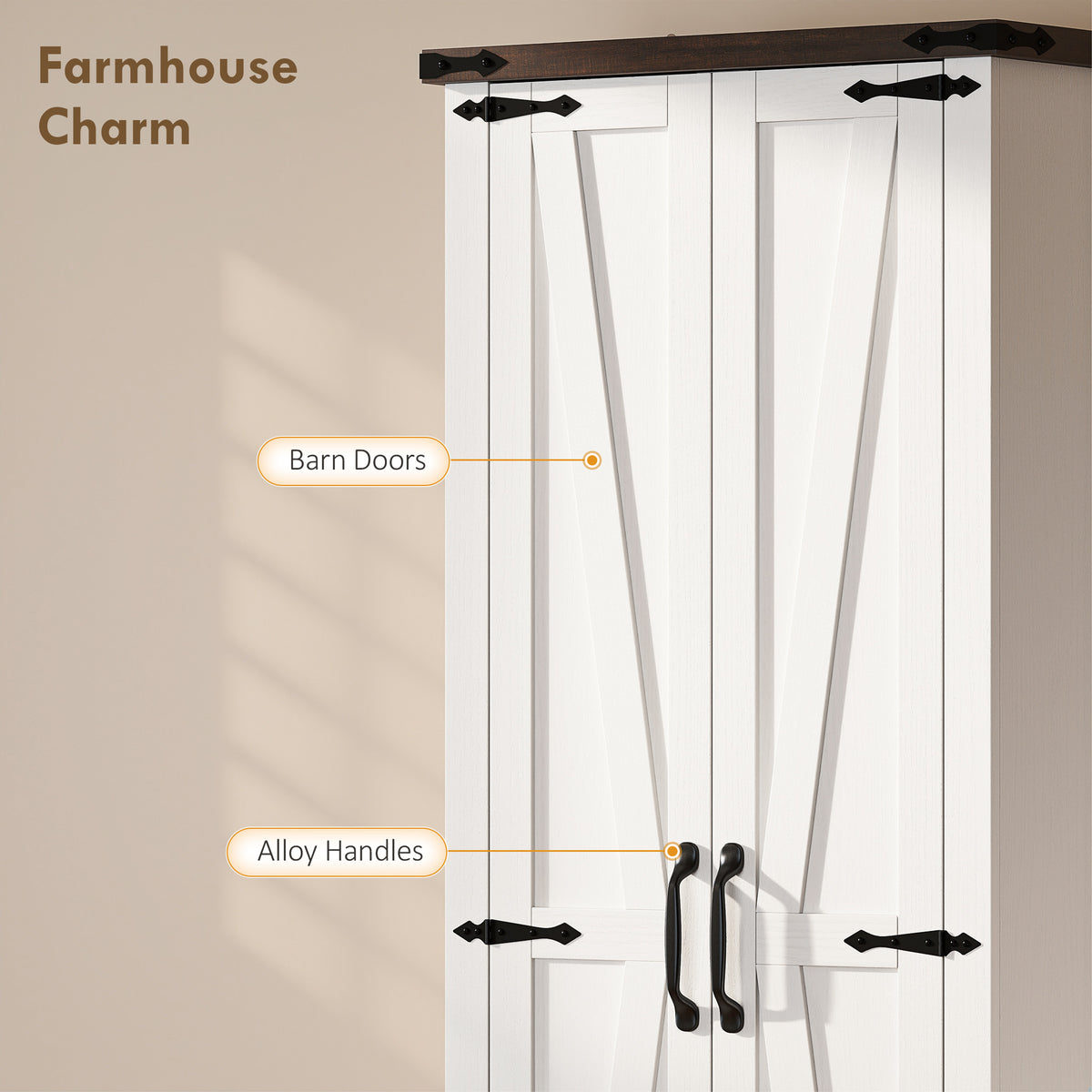 Kitchen Storage Cabinet with Adjustable Shelves – 24"W x 71"H