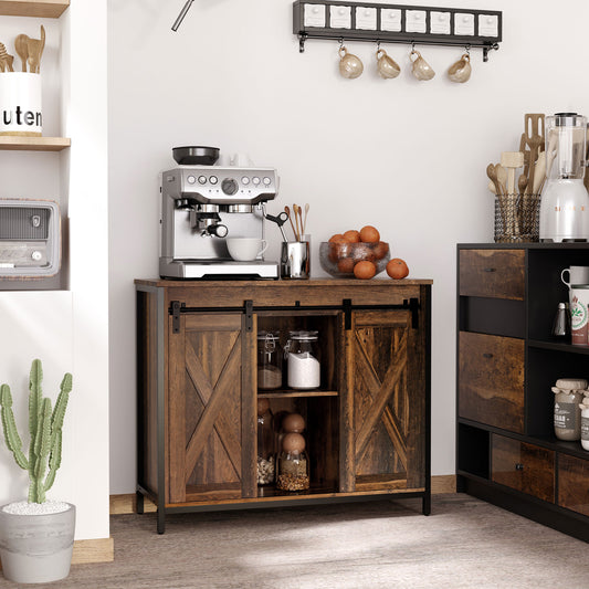 Buffet Cabinet with Sliding Barn Doors – 36"W x 30"H