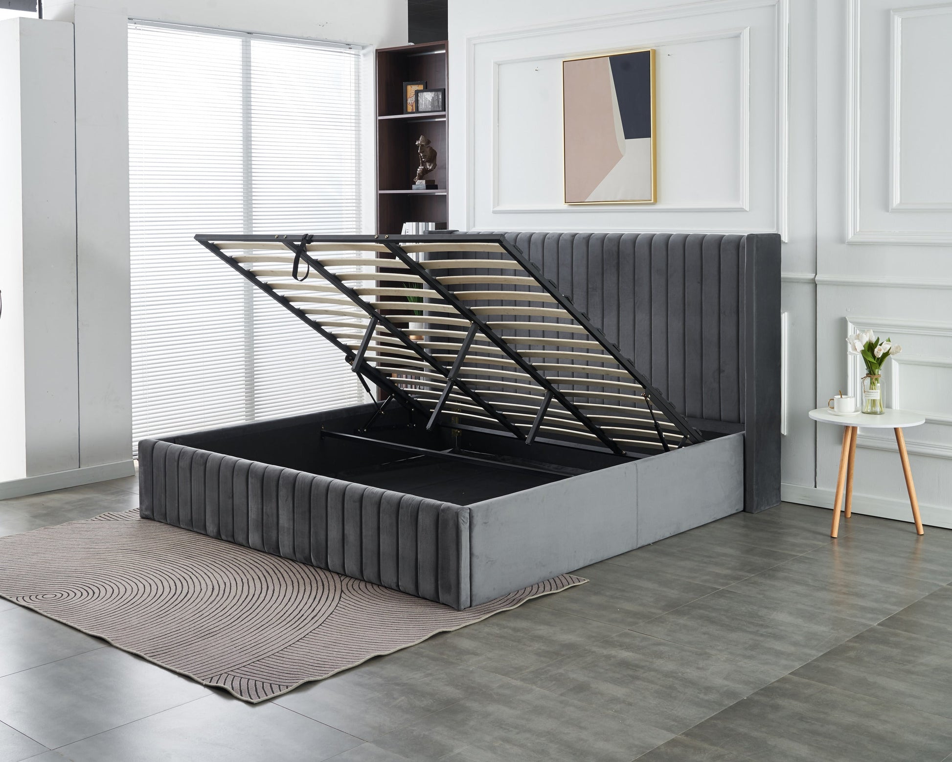 Allure Lift-Up Storage Bed Grey
