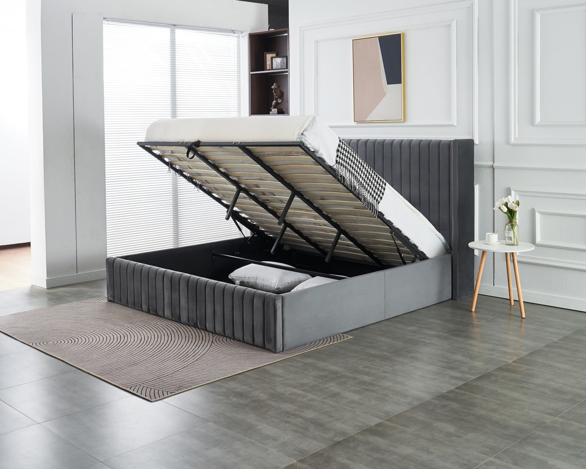 Allure Lift-Up Storage Bed Grey