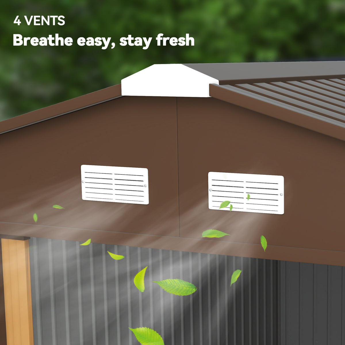11' x 13'Garden Storage Shed w/ Foundation Kit Metal Tool Storage House w/ Double Doors – Yellow