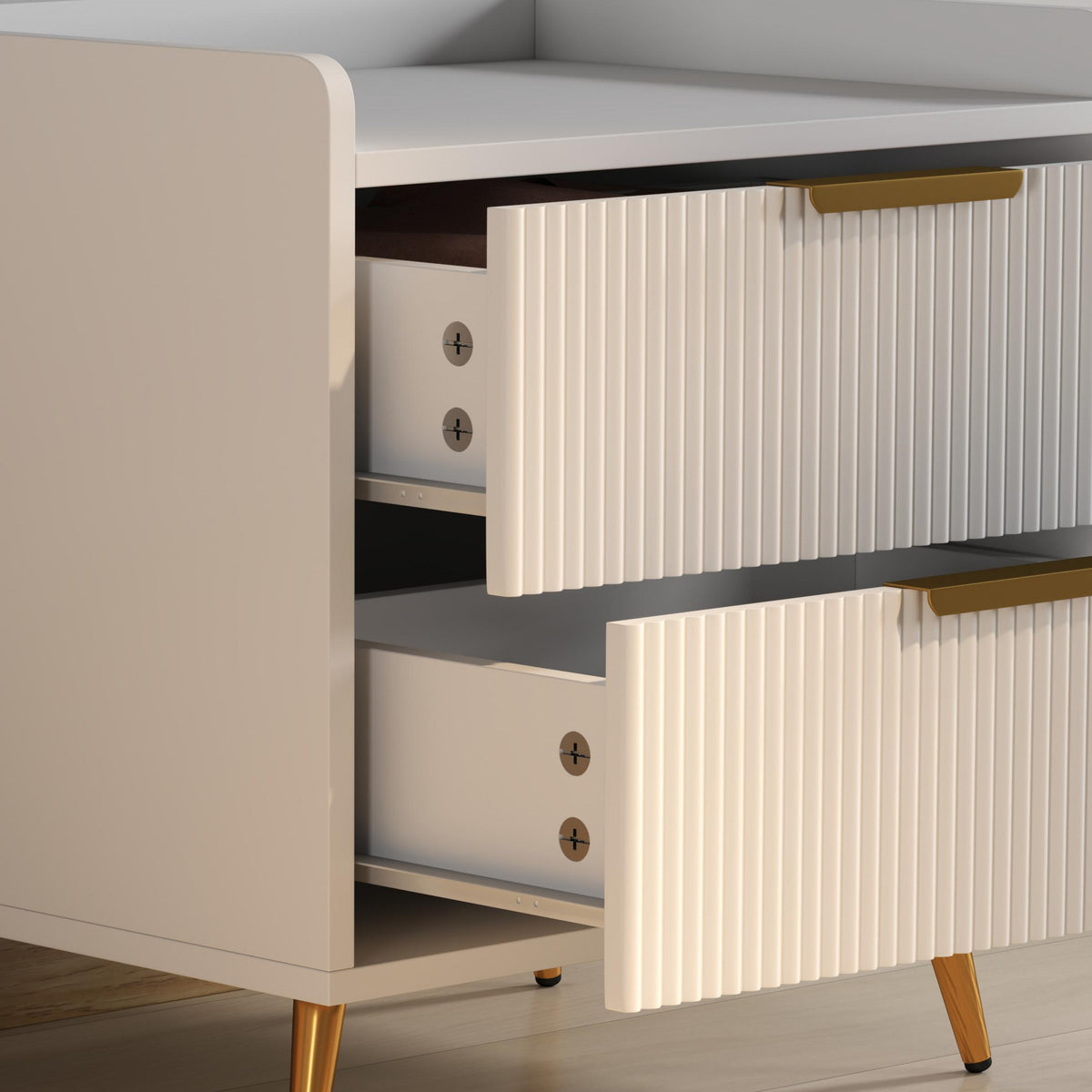 2-Drawer Nightstand with Metal Legs – 20"W x 20"H