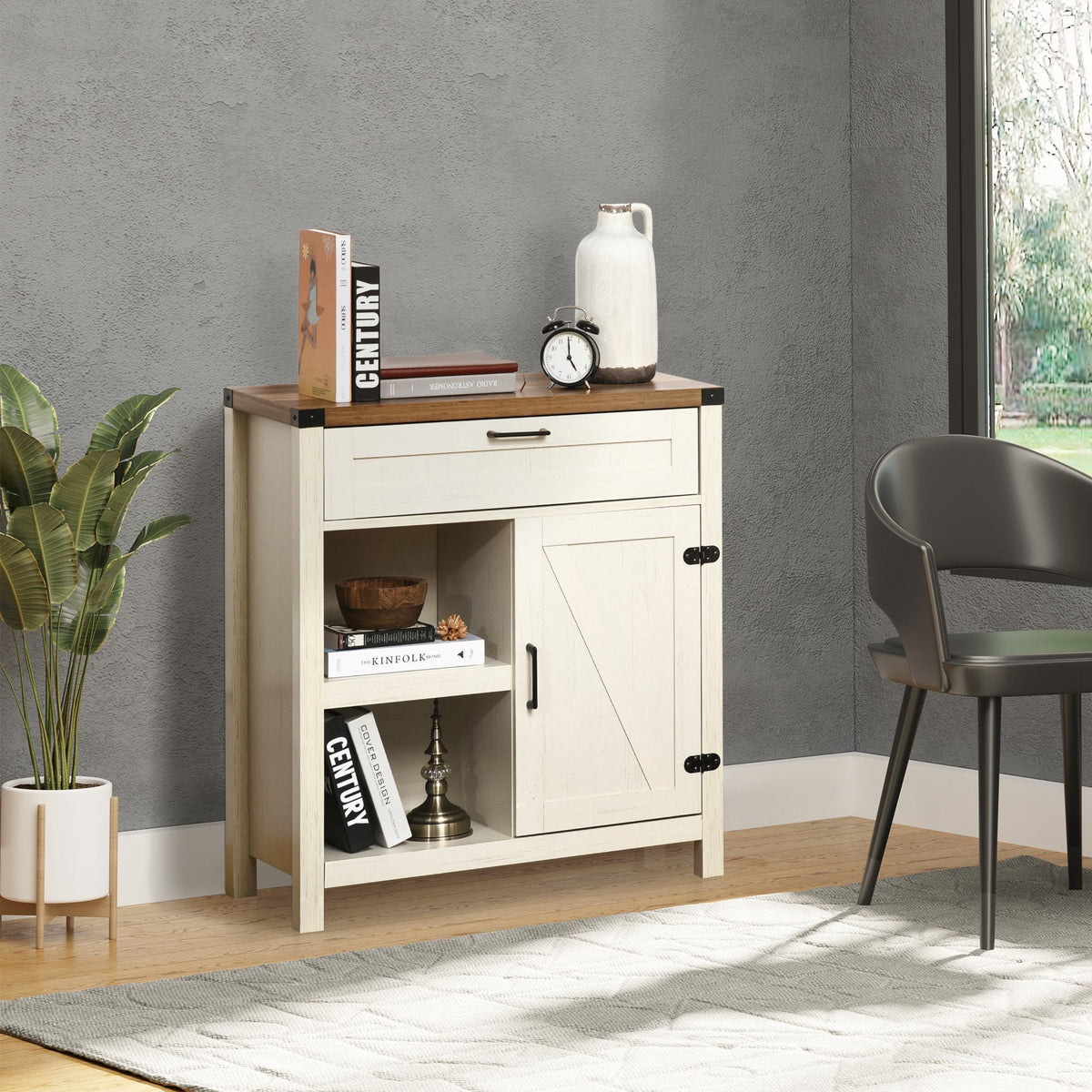 Farmhouse Sideboard with Barn Doors – 30"W x 33"H