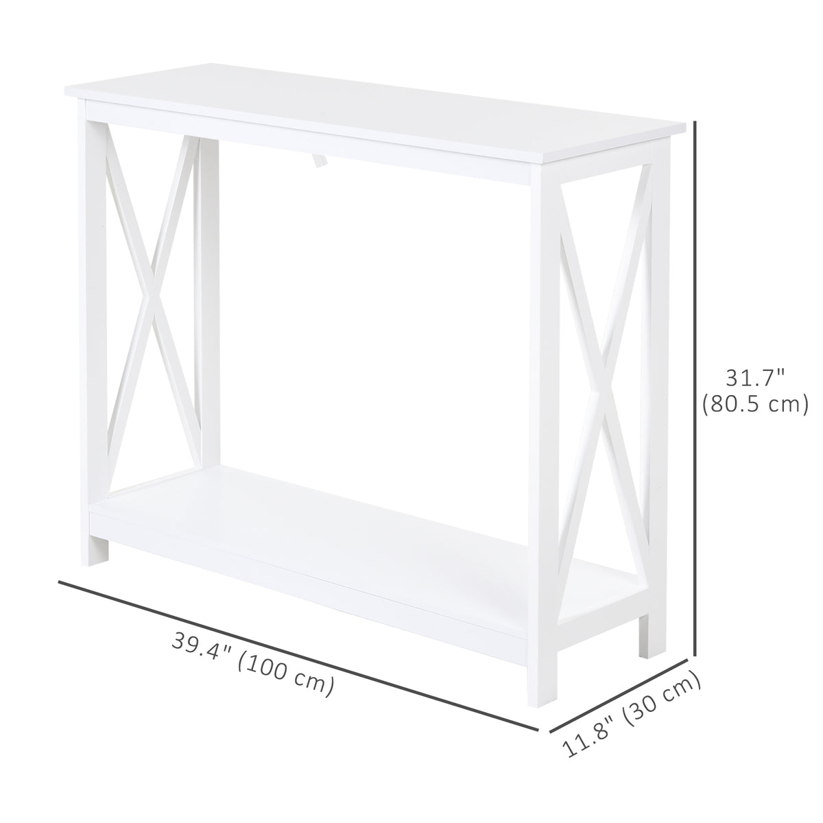 40" 2-Tier X-Design Console Table