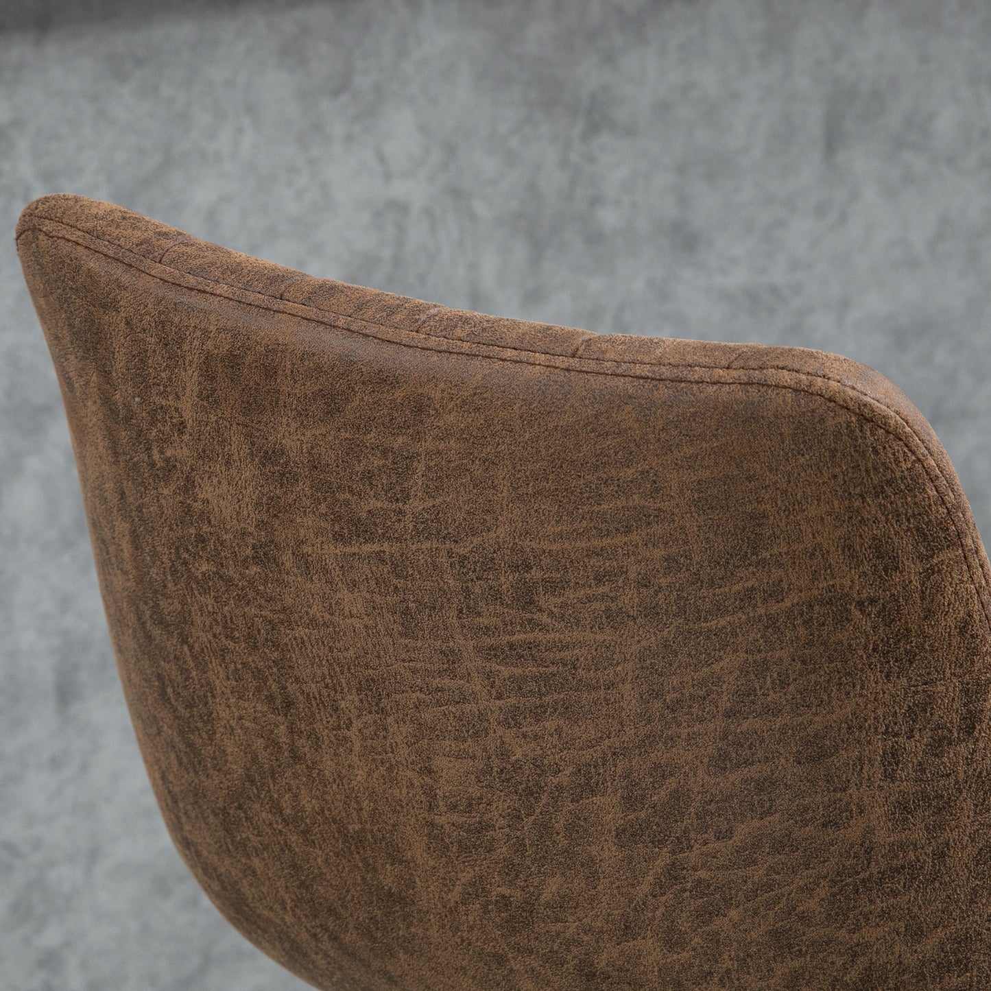 HOMCOM 2-Piece Adjustable Height Swivel Bar Stools with Footrest, Brown Leathaire